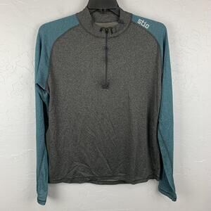 Stio Pullover Mens XL Gray Blue Wool Blend Quarter Zip Performance Outdoors USA